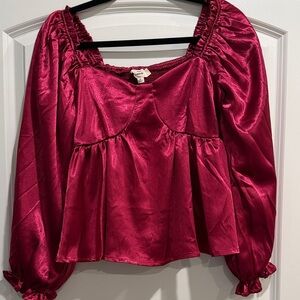 Entro Women's Satin Blouse - Vibrant Pink